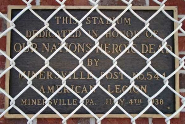 BATTLIN MINERS VETERANS MEMORIAL STADIUM PLAQUE