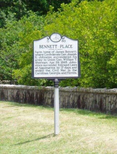 BENNETT PLACE WAR MEMORIAL MARKER