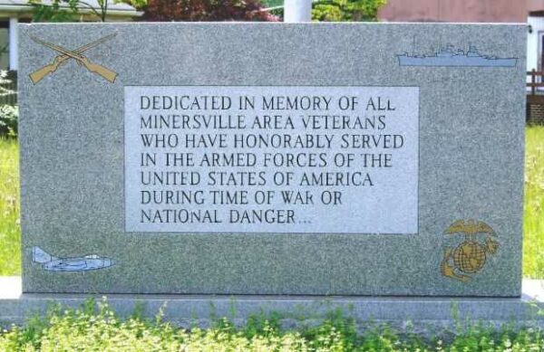 MINERSVILLE AREA WAR VETERANS MEMORIAL