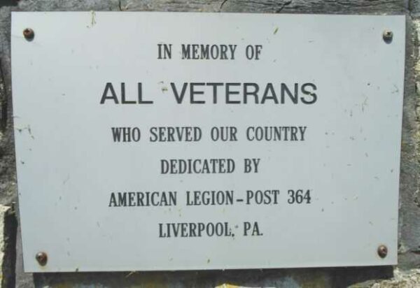 AMERICAN LEGION POST 364 WAR MEMORIAL FLAGPOLE PLAQUE