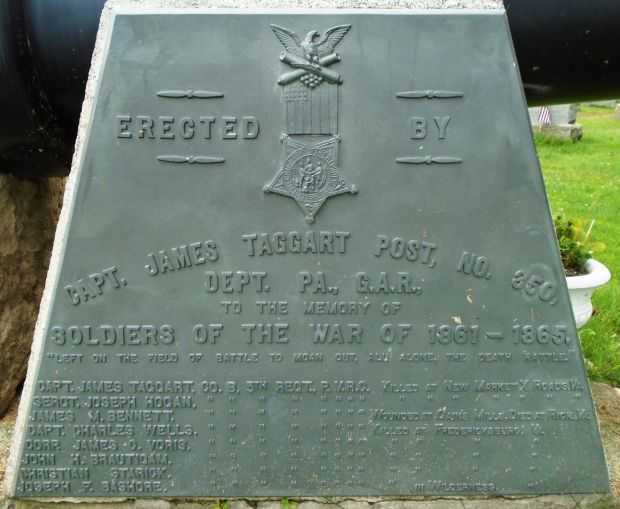 NORTHUMBERLAND CIVIL WAR CANNON MEMORIAL DEDICATION PLAQUE