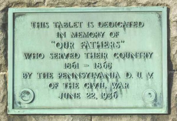 LYCOMING COUNTY CIVIL WAR MEMORIAL PLAQUE