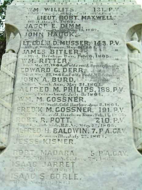MUNCY AND VICINITY CIVIL WAR MEMORIAL STONE E