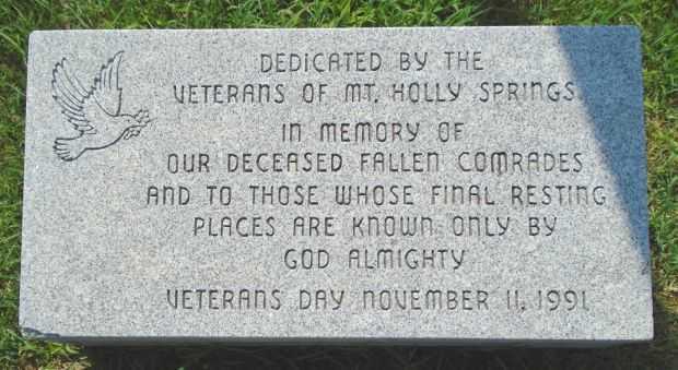 MT. HOLLY SPRINGS VETERANS MEMORIAL TABLET