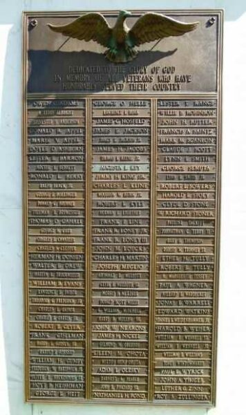 CARLISLE VETERANS HONOR ROLL MEMORIAL PLAQUE A