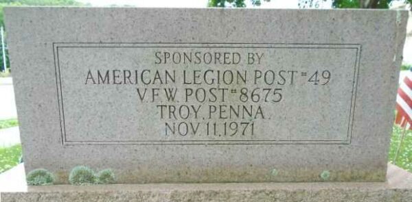 TROY VETERANS MEMORIAL BACK