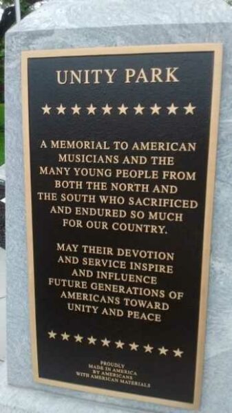 UNITY PARK WAR MEMORIAL PLAQUE A