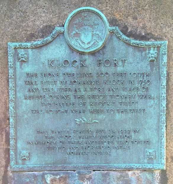 KLOCK FORT REVOLUTIONARY WAR MEMORIAL PLAQUE