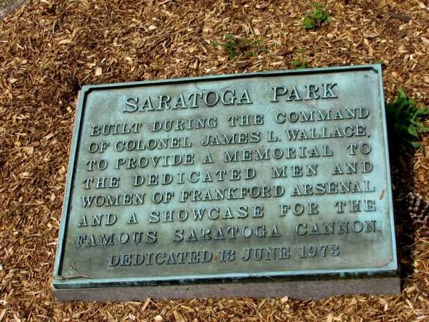 SARATOGA PARK MEMORIAL PLAQUE