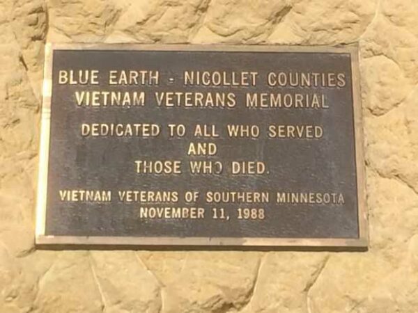 BLUE EARTH-NICOLLET COUNTIES VIETNAM VETERANS MEMORIAL PLAQUE