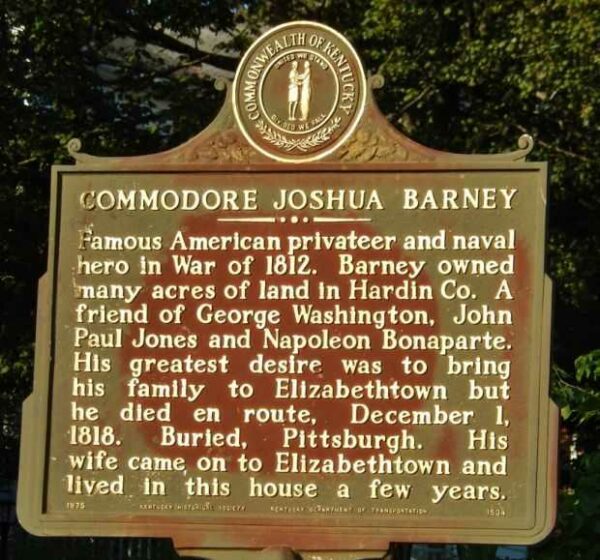COMMODORE JOSHUA BARNEY WAR MEMORIAL MARKER