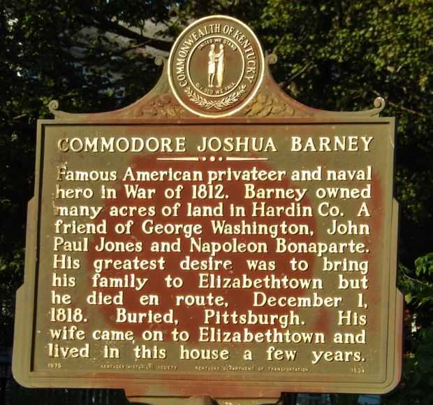 COMMODORE JOSHUA BARNEY WAR MEMORIAL MARKER