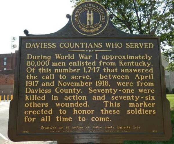 DAVIESS COUNTIANS WHO SERVED WAR MEMORIAL MARKER