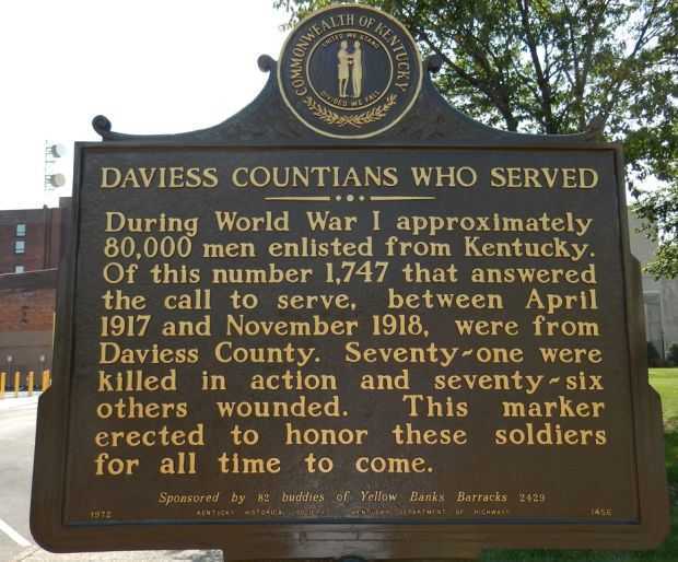 DAVIESS COUNTIANS WHO SERVED WAR MEMORIAL MARKER