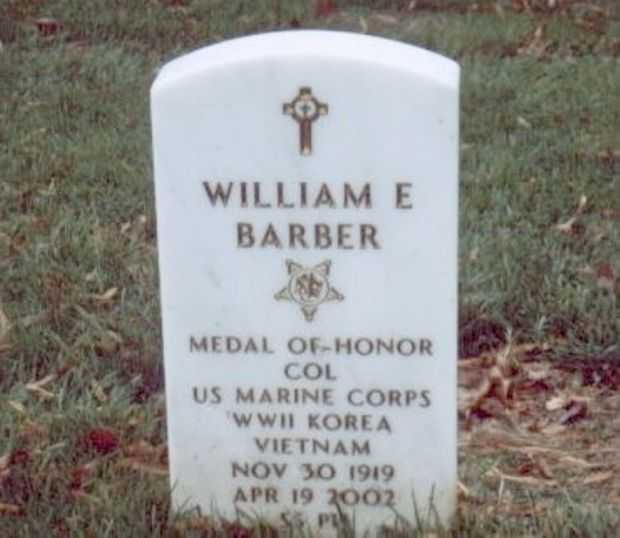 WILLIAM E BARBER MEDAL OF HONOR WAR MEMORIAL GRAVE STONE