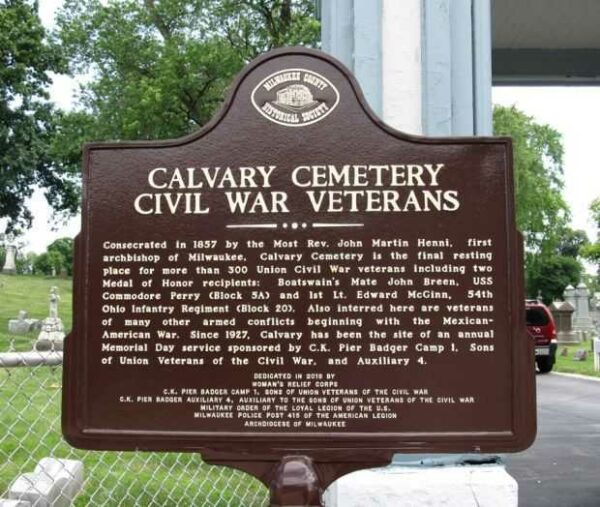 CALVARY CEMETERY CIVIL WAR VETERANS MEMORIAL MARKER