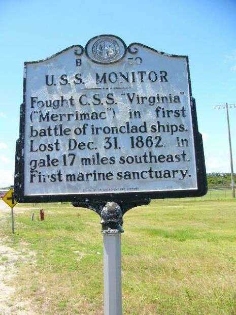 U.S.S. MONITOR WAR MEMORIAL MARKER