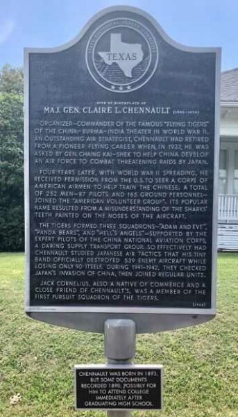 BIRTHPLACE OF MAJ. GEN. CLAIRE L. CHENNAULT WAR MEMORIAL MARKER