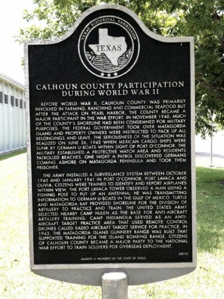CALHOIUN COUNTY PARTICIPATION DURING WORLD WAR II MEMORIAL MARKER