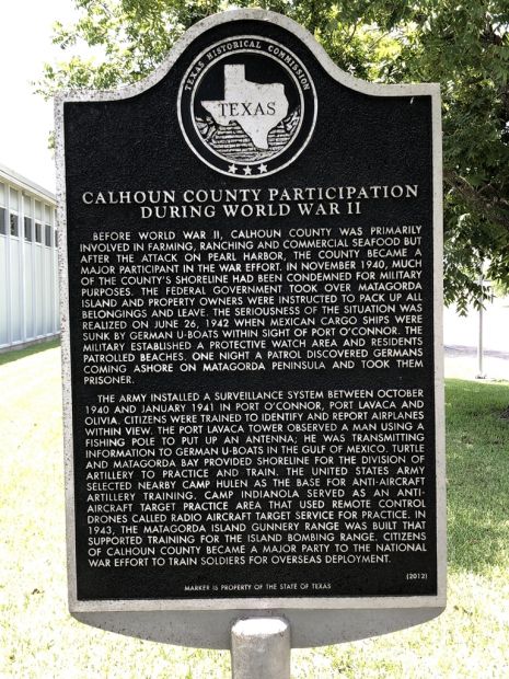 CALHOIUN COUNTY PARTICIPATION DURING WORLD WAR II MEMORIAL MARKER