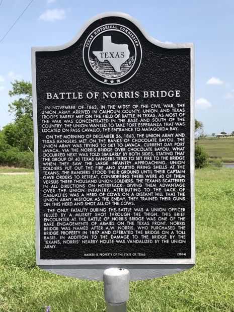 BATTLE OF NORRIS BRIDGE WAR MEMORIAL MARKER