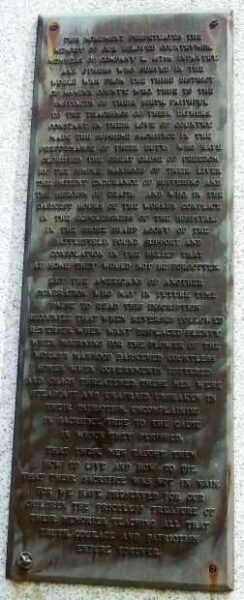 THIRD DISTRICT OF MCMINN COUNTY WORLD WAR MEMORIAL PLAQUE A