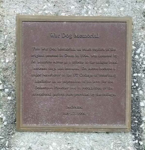 KNOXVILLE WAR DOG MEMORIAL PLAQUE