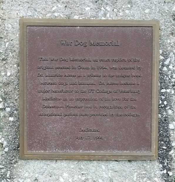 KNOXVILLE WAR DOG MEMORIAL PLAQUE