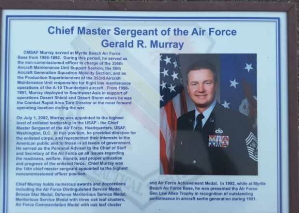 CHIEF MASTER SERGEANT OF THE AIR FORCE GERALD R. MURRAY MEMORIAL PLAQUE