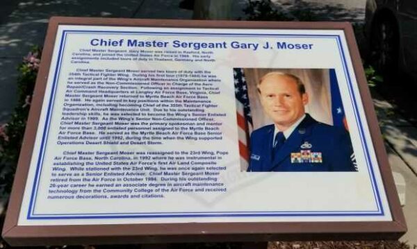 CHIEF MASTER SERGEANT GARY J. MOSER MEMORIAL PLAQUE