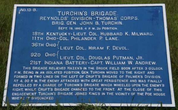 TURCHIN’S BRIGADE WAR MEMORIAL PLAQUE IV