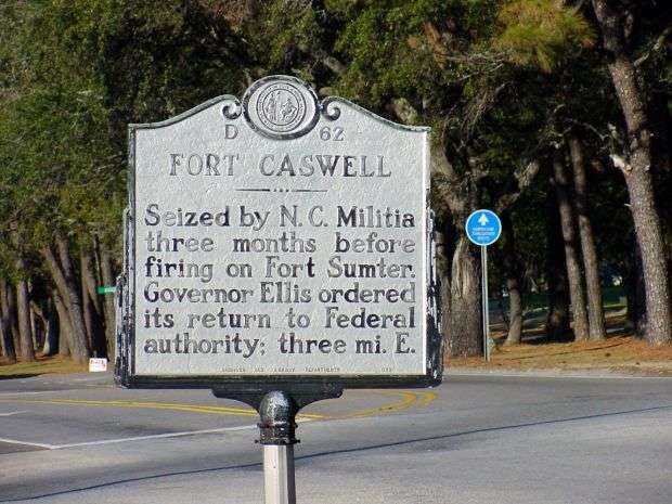 FORT CASWELL WAR MEMORIAL MARKER