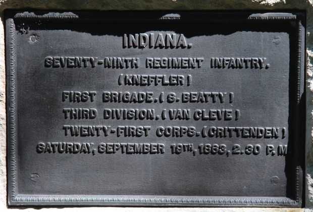 INDIANA. SEVENTY-NINTH REGIMENT INFANTRY. WAR MEMORIAL PLAQUE