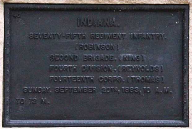 INDIANA. SEVENTY-FIFTH REGIMENT INFANTRY. WAR MEMORIAL PLAQUE