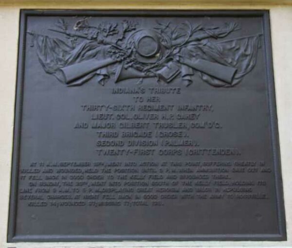 36TH REG’T INDIANA INFTY WAR MEMORIAL PLAQUE