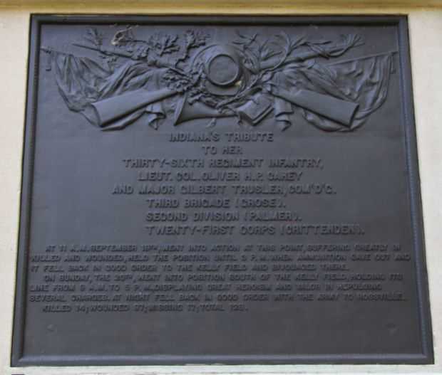 36TH REG’T INDIANA INFTY WAR MEMORIAL PLAQUE
