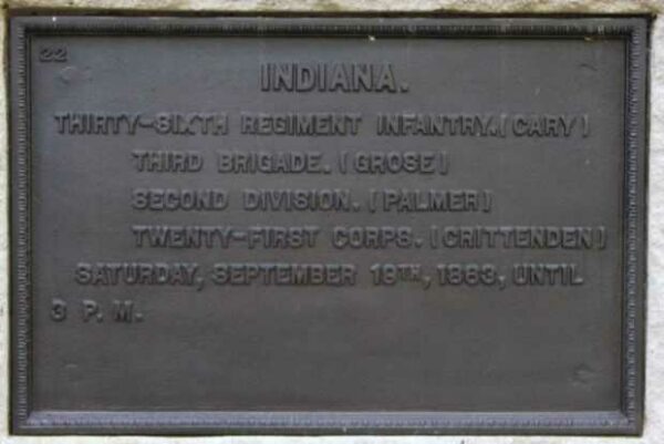INDIANA. THIRTY-SIXTH REGIMENT INFANTRY. WAR MEMORIAL PLAQUE