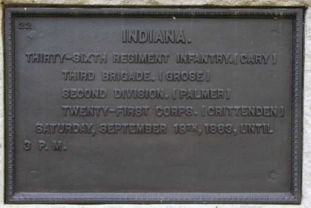 INDIANA. THIRTY-SIXTH REGIMENT INFANTRY. WAR MEMORIAL PLAQUE