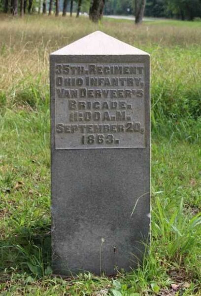 35TH. REGIMENT OHIO INFANTRY. SEPTEMBER 20, 1863 WAR MEMORIAL