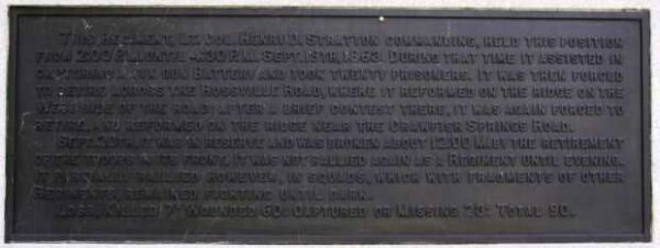 19TH OHIO INFANTRY. WAR MEMORIAL PLAQUE