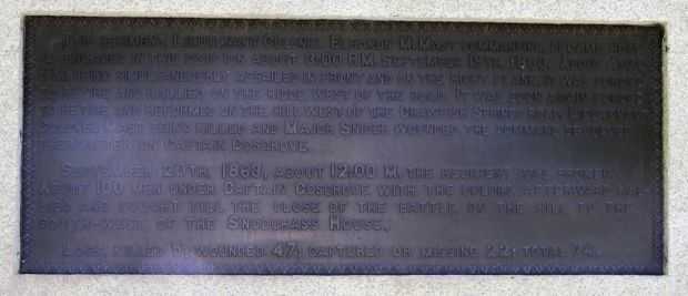 13TH OHIO INFANTRY DICK’S BRIGADE WAR MEMORIAL PLAQUE B