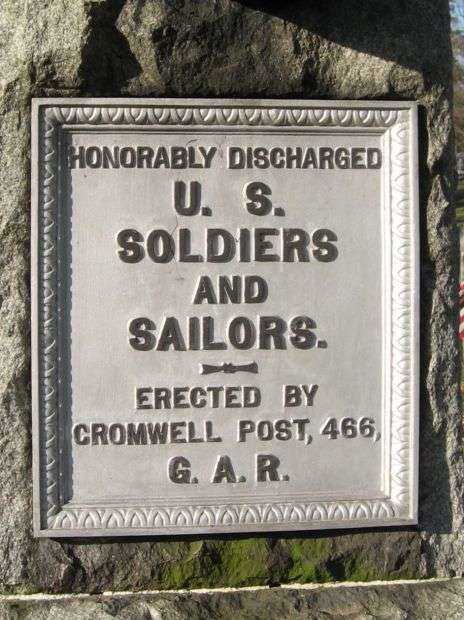 HONORABLY DISCHARGED U.S. SOLDIERS AND SAILORS MEMORIAL CANNON PLAQUE