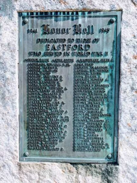EASTFORD VETERANS MEMORIAL PLAQUE D