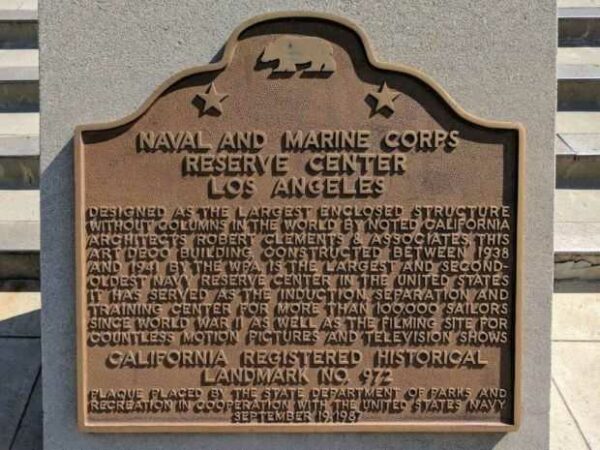 NAVAL AND MARINE CORPS RESERVE CENTER LOS ANGELES MEMORIAL PLAQUE