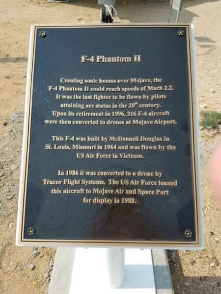 F-4 PHANTOM II WAR MEMORIAL AIRCRAFT PLAQUE