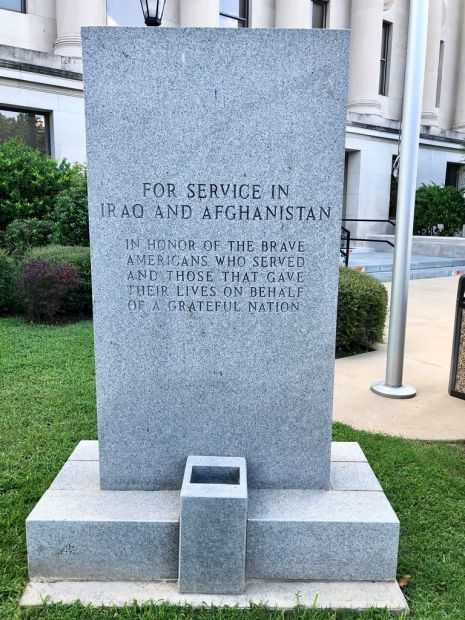 FOR SERVICE IN IRAQ AND AFGHANISTAN MEMORIAL FRONT