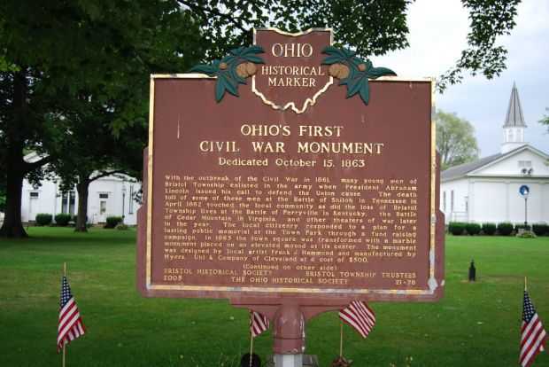 OHIO’S FIRST CIVIL WAR MONUMENT MARKER FRONT