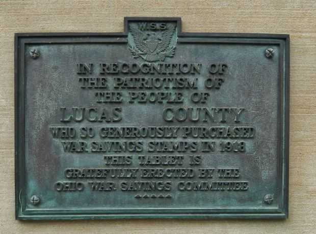 LUCAS COUNTY WAR SAVINGS STAMPS MEMORIAL PLAQUE