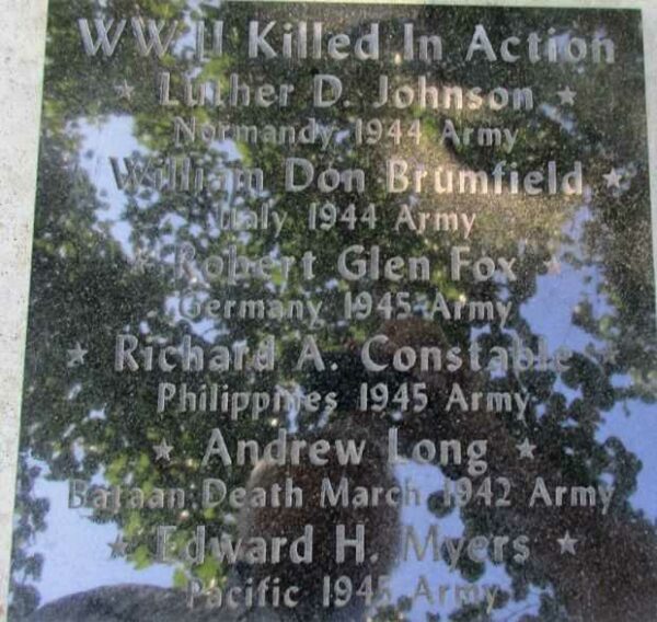BLANCHESTER WORLD WAR II KILLED IN ACTION MEMORIAL PLAQUE