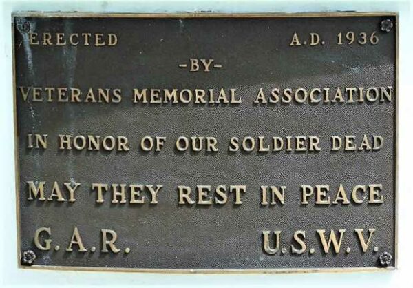 GREENWOOD CEMETERY SOLDIER DEAD MEMORIAL FLAGPOLE PLAQUE